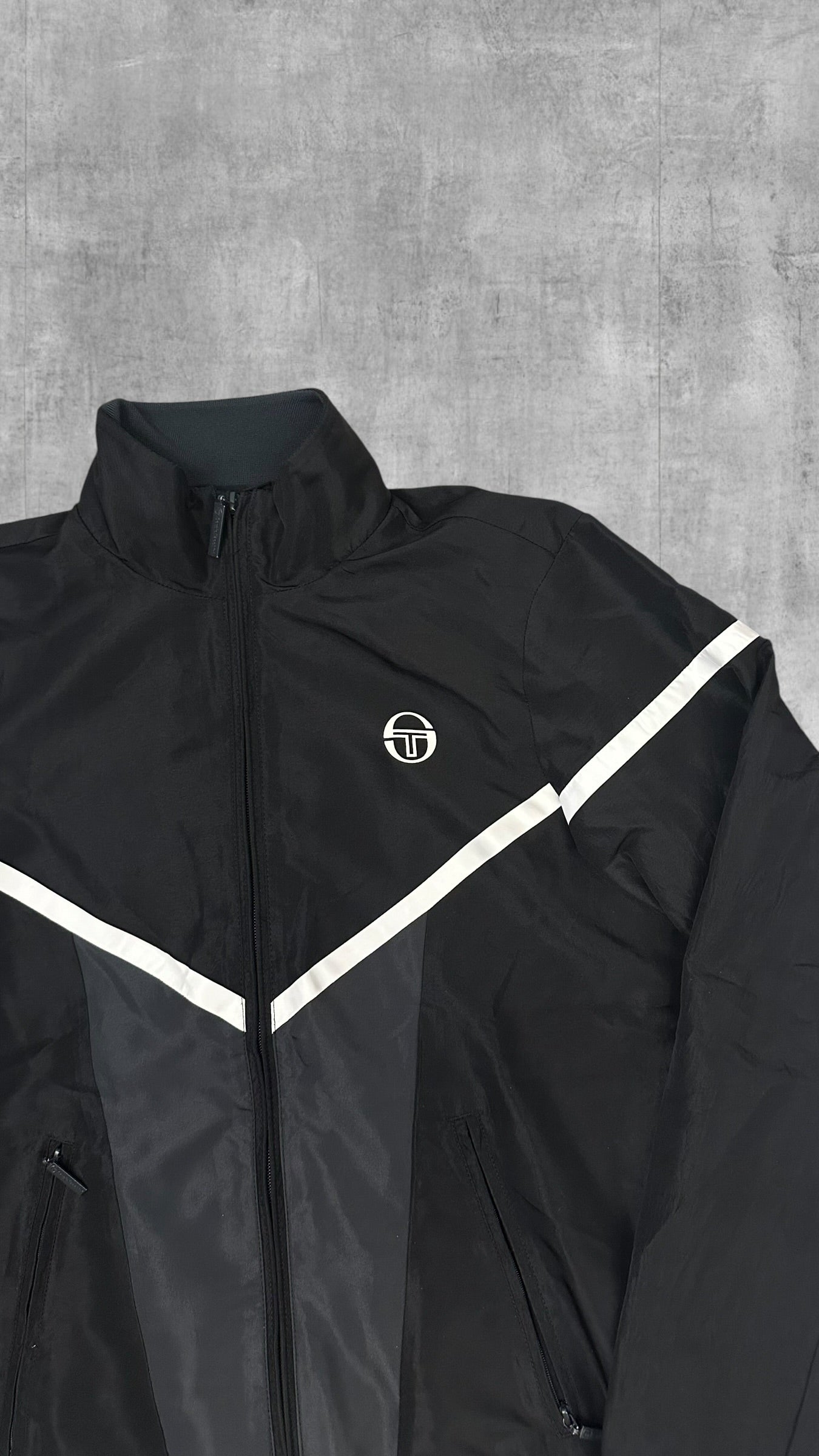Sergio Tacchini Trainingsjacke Windbreaker Schwarz Weiß S