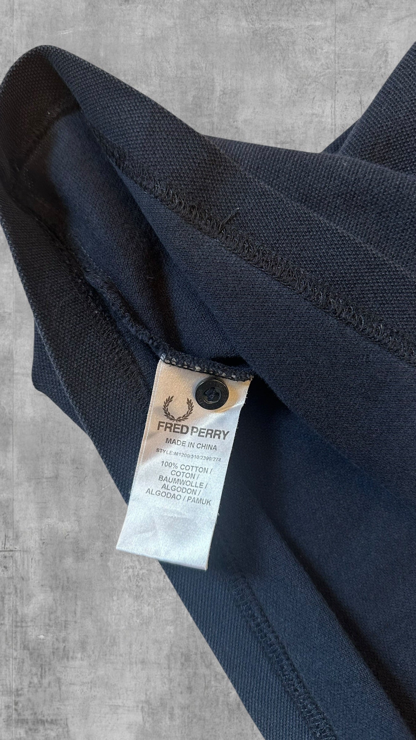 Fred Perry Polo Shirt Navy Blau Schwarz L