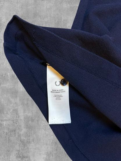 Fred Perry Polo Shirt Navy Blau Weinrot Weiß M