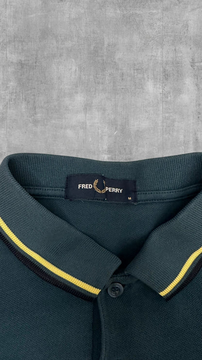 Fred Perry Polo Shirt Dunkelgrün Schwarz M