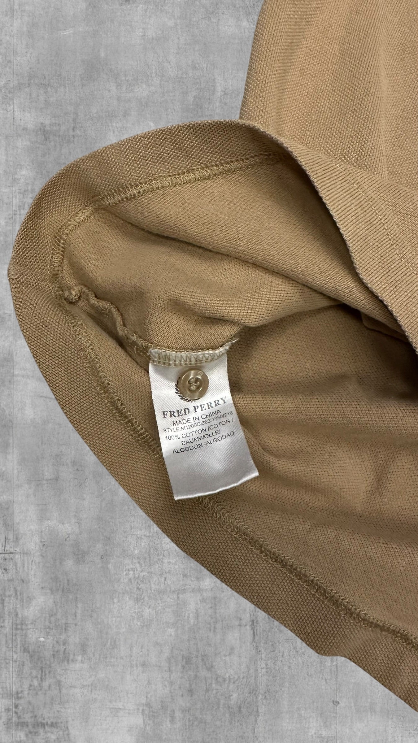 Fred Perry Polo Shirt Ocker Weiß S
