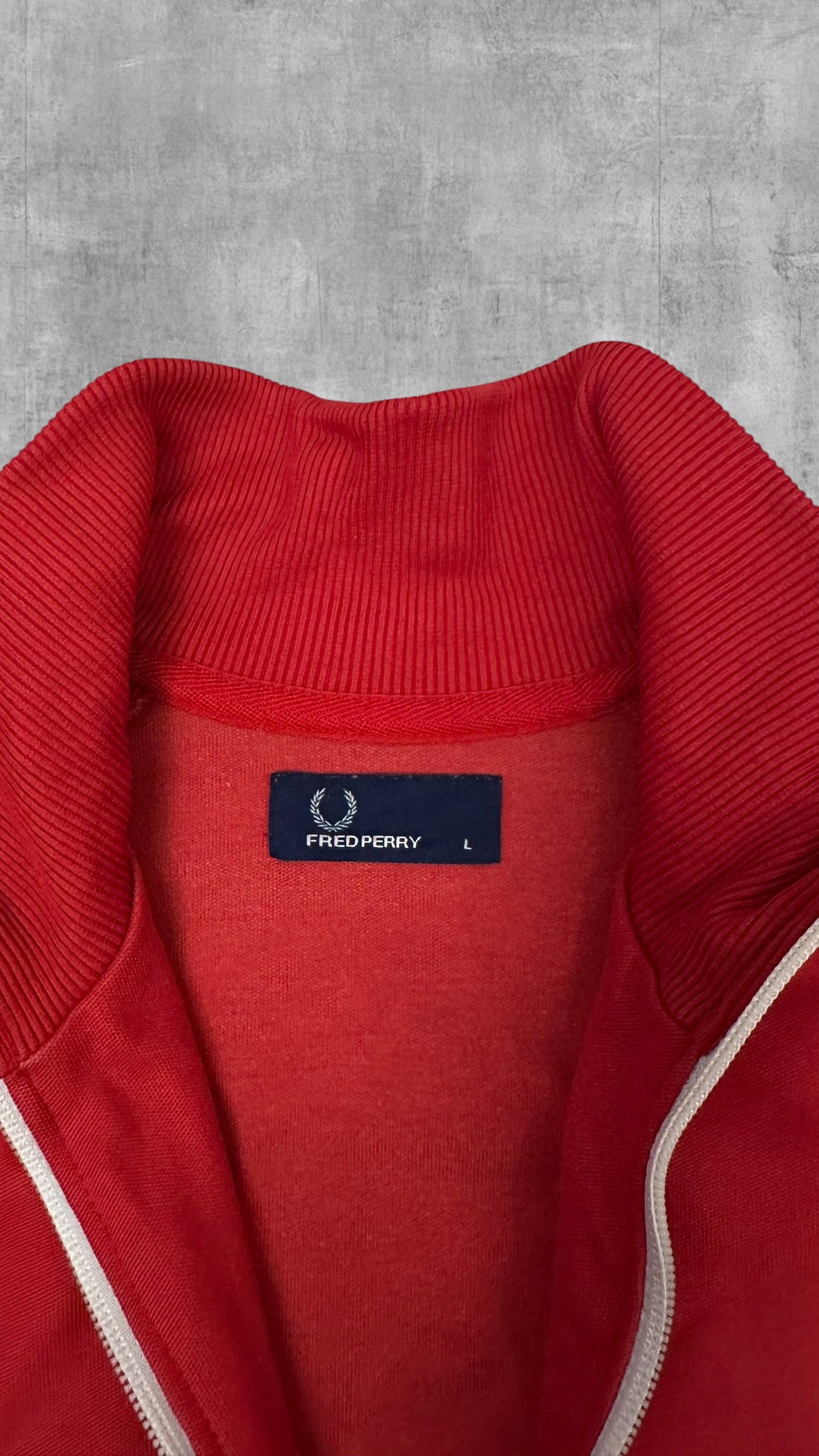Fred Perry Vintage Trainingsjacke Taped Rot Weiß L