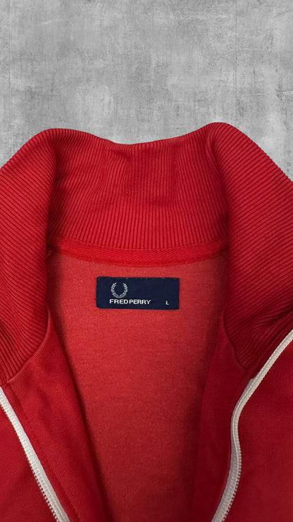 Fred Perry Vintage Trainingsjacke Taped Rot Weiß L