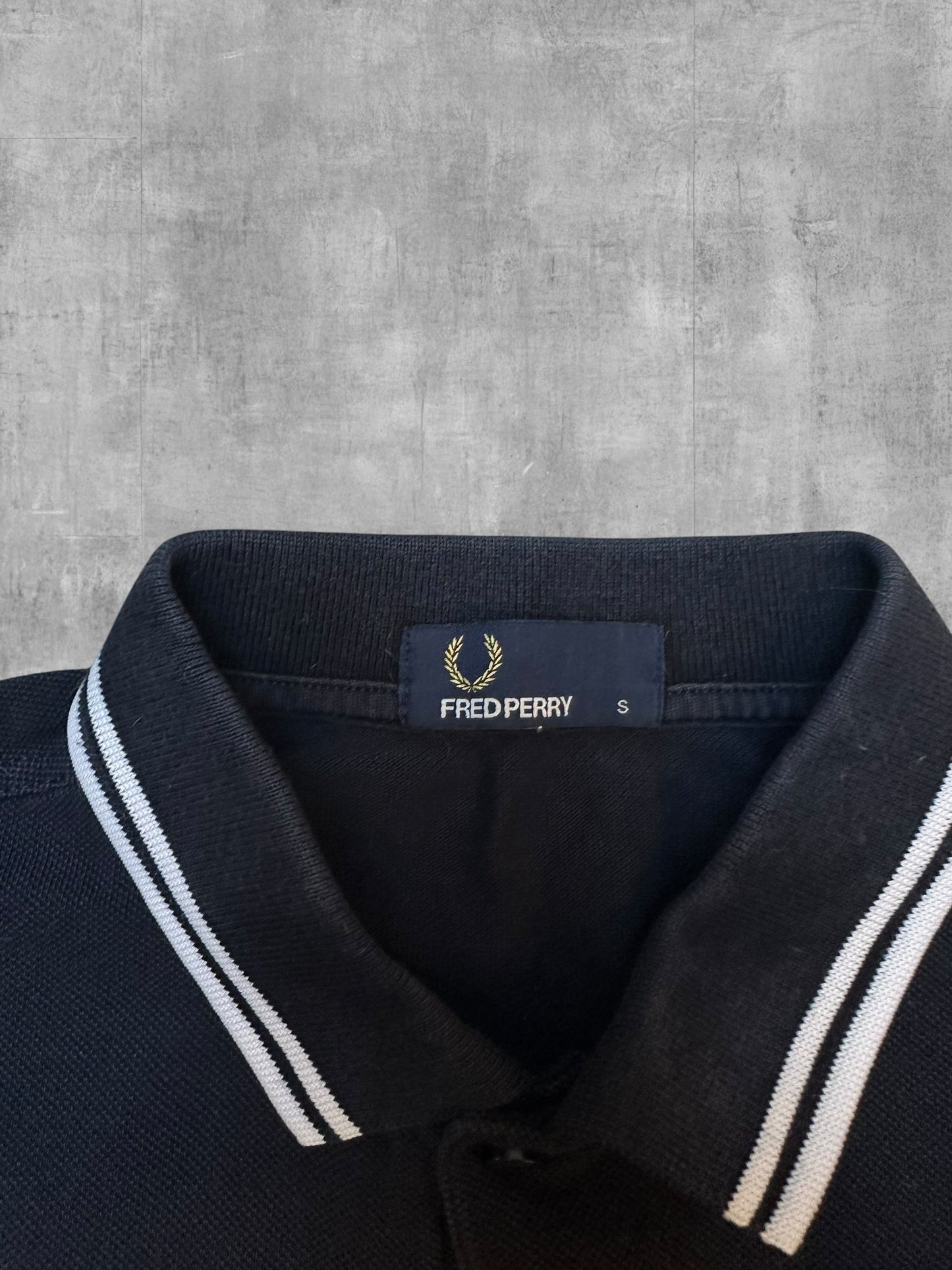 Fred Perry Polo Shirt Schwarz Weiß S