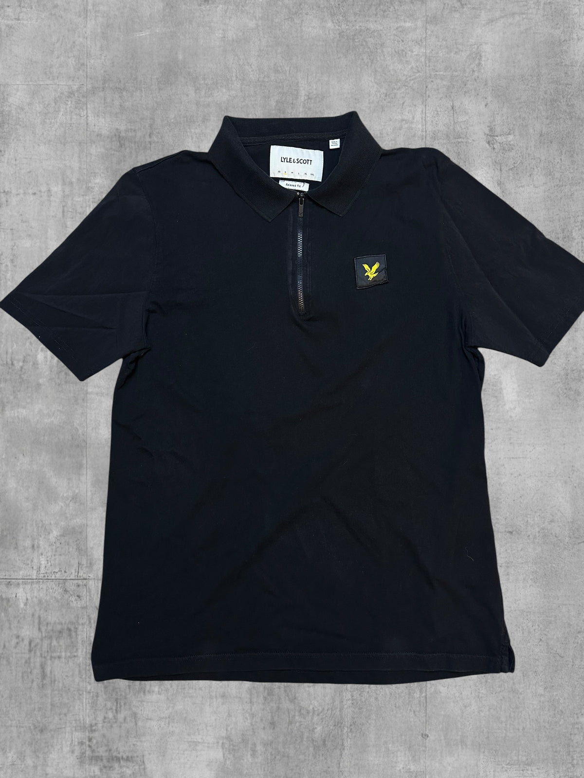 Lyle & Scott Zip Polo Shirt Schwarz S