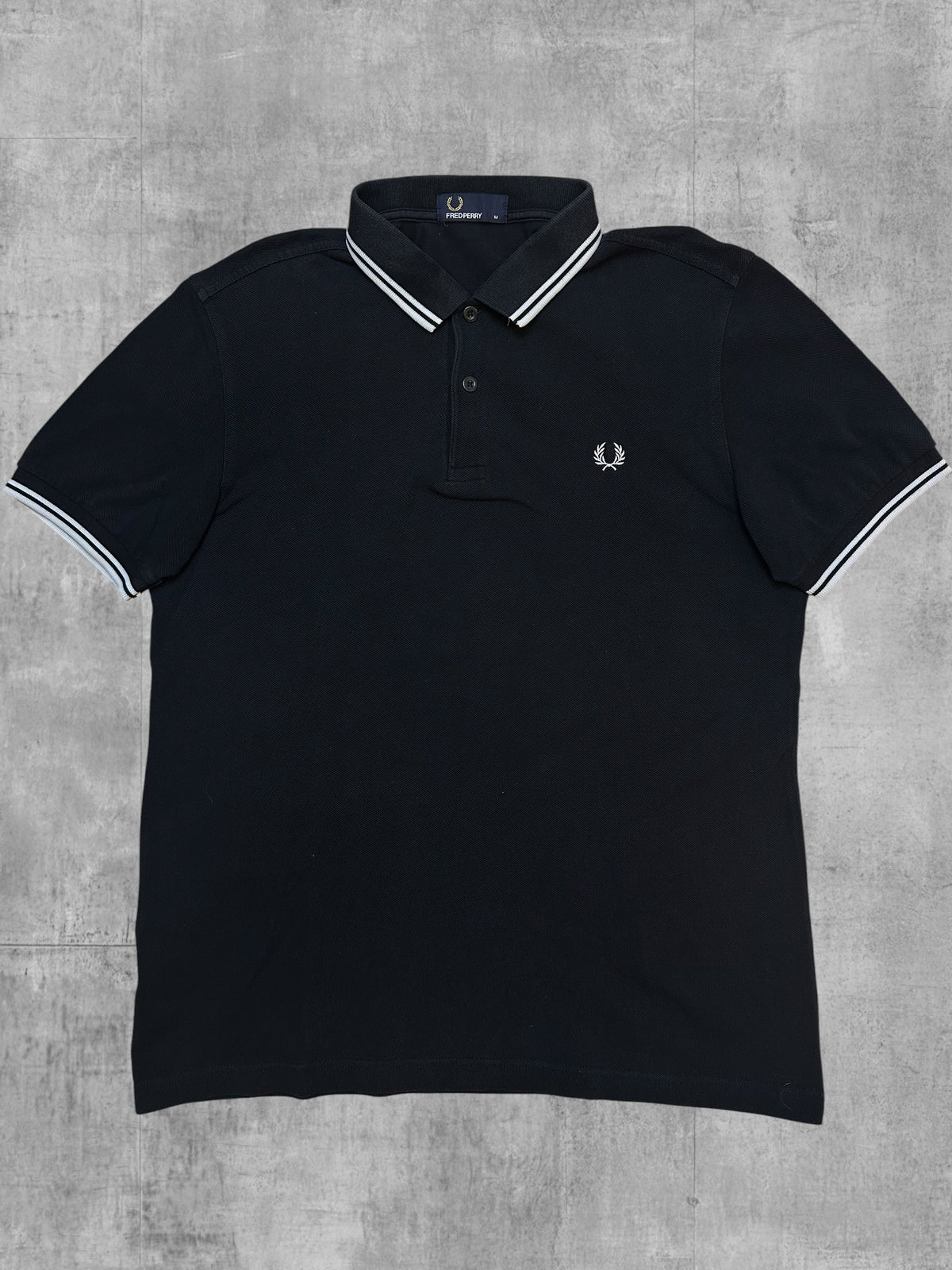 Fred Perry Polo Shirt Black White M