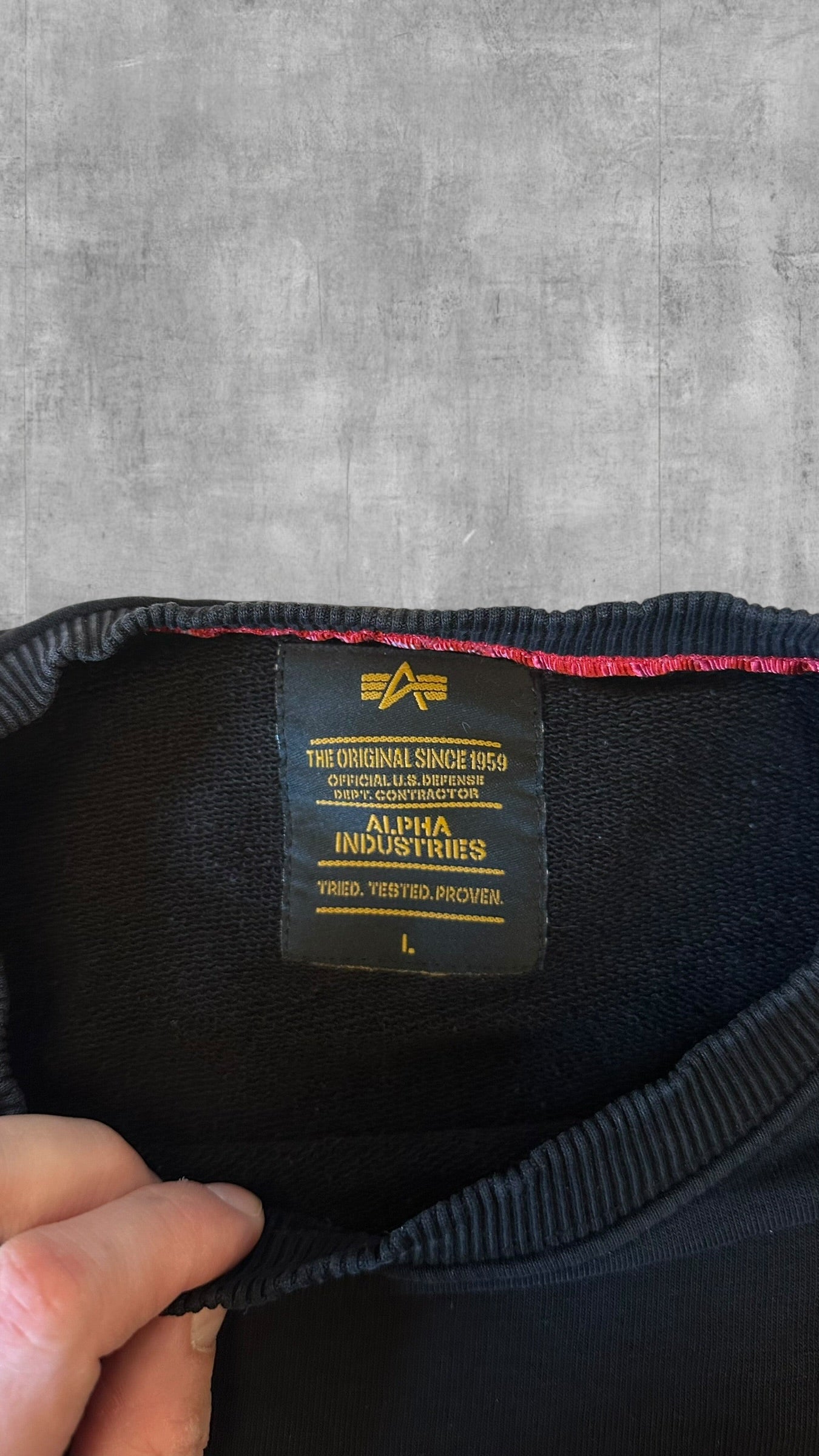 Alpha Industries Sweatshirt Taped Schwarz L