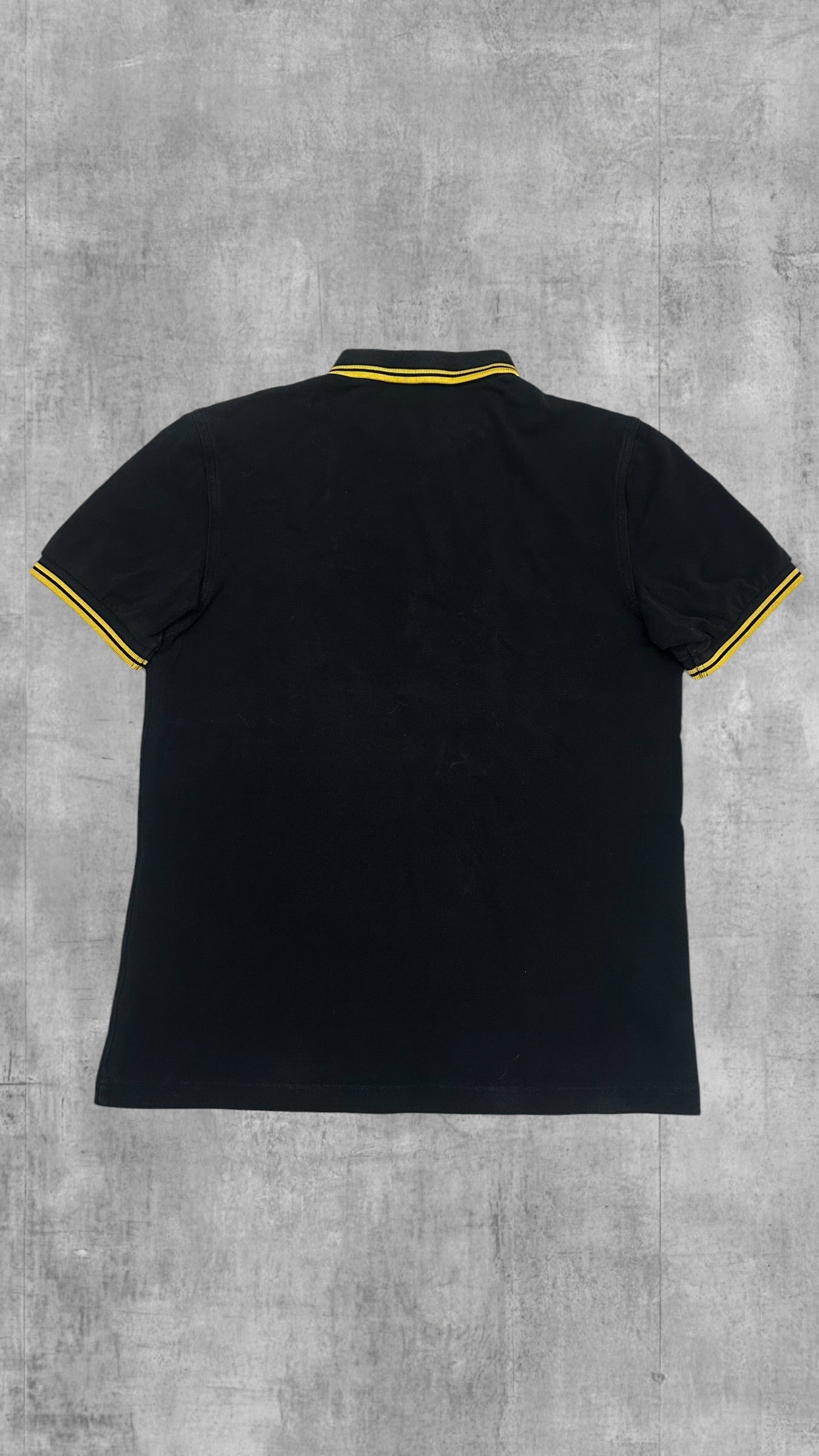 Fred Perry Polo Shirt Schwarz Gelb M Slim Fit