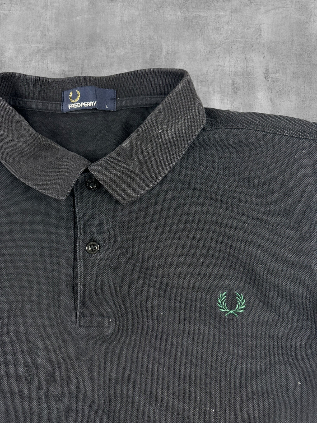 Fred Perry Polo Shirt Schwarz Dunkelgrün L