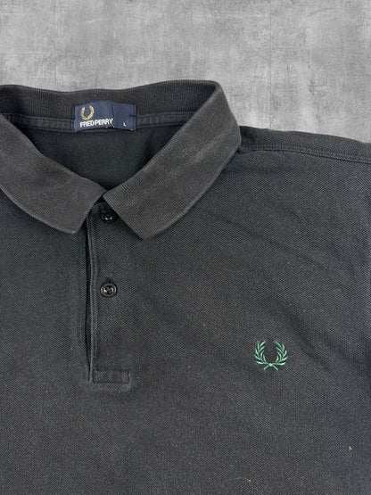 Fred Perry Polo Shirt Schwarz Dunkelgrün L