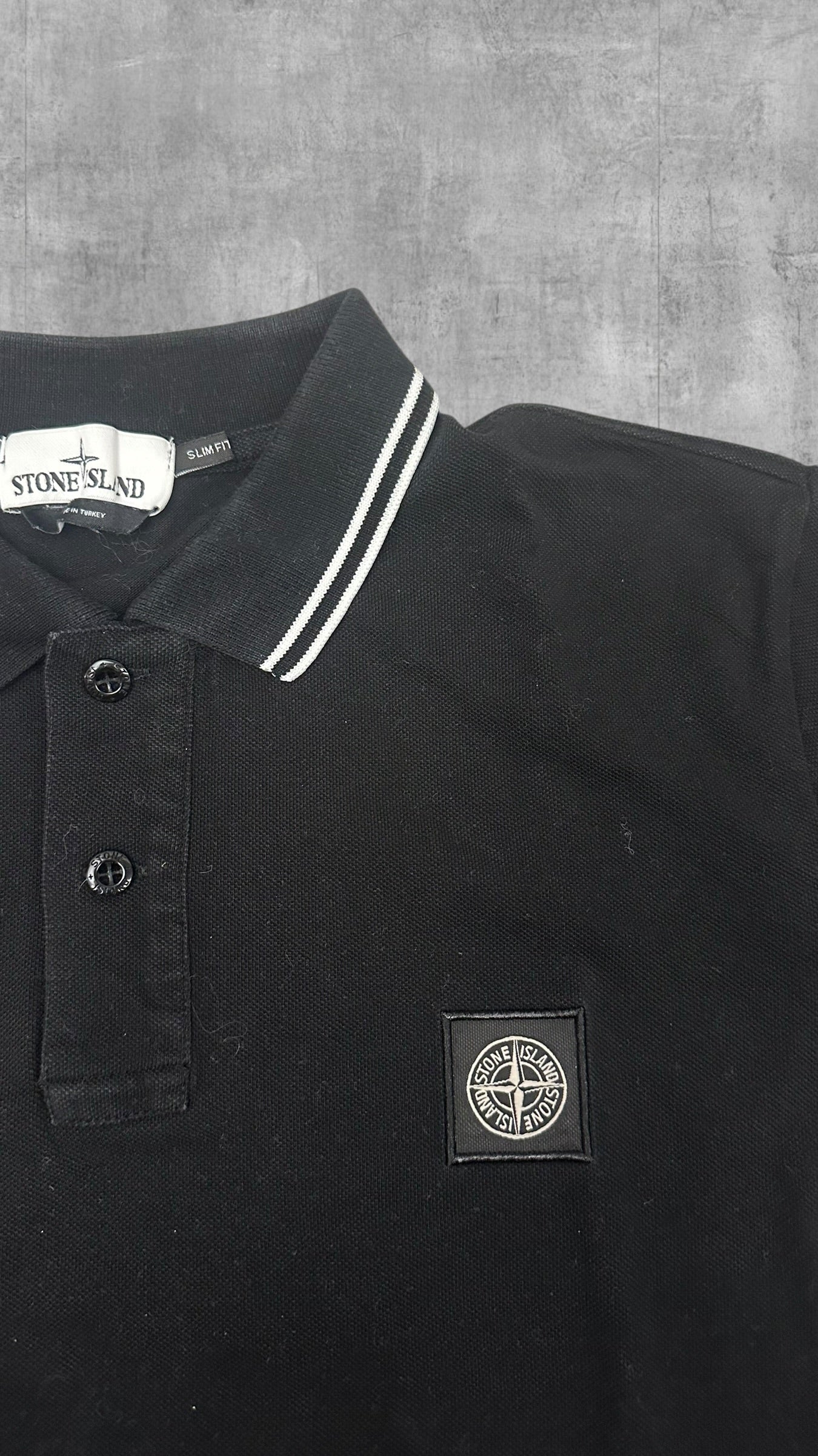 Stone Island Polo Shirt Schwarz Weiß L