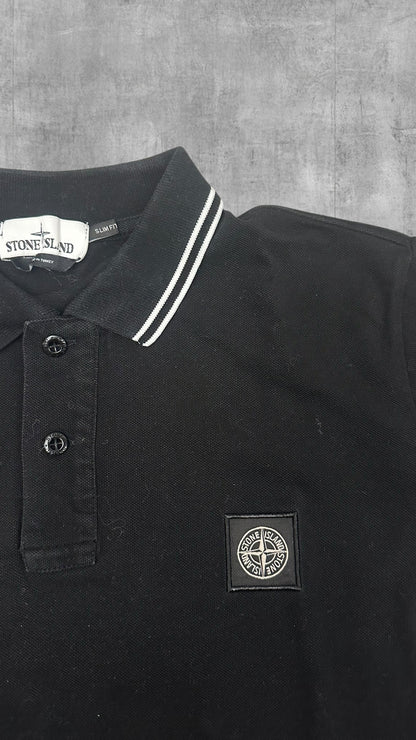 Stone Island Polo Shirt Schwarz Weiß L