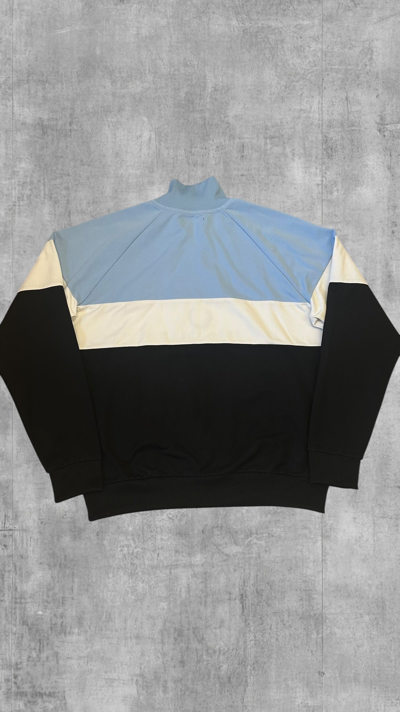 Fred Perry Half zip Pullover Sweatshirt Babyblau Schwarz Weiß XL