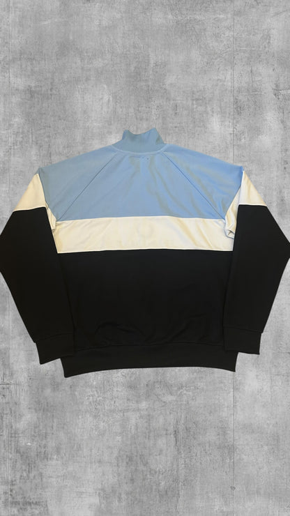Fred Perry Half zip Pullover Sweatshirt Babyblau Schwarz Weiß XL