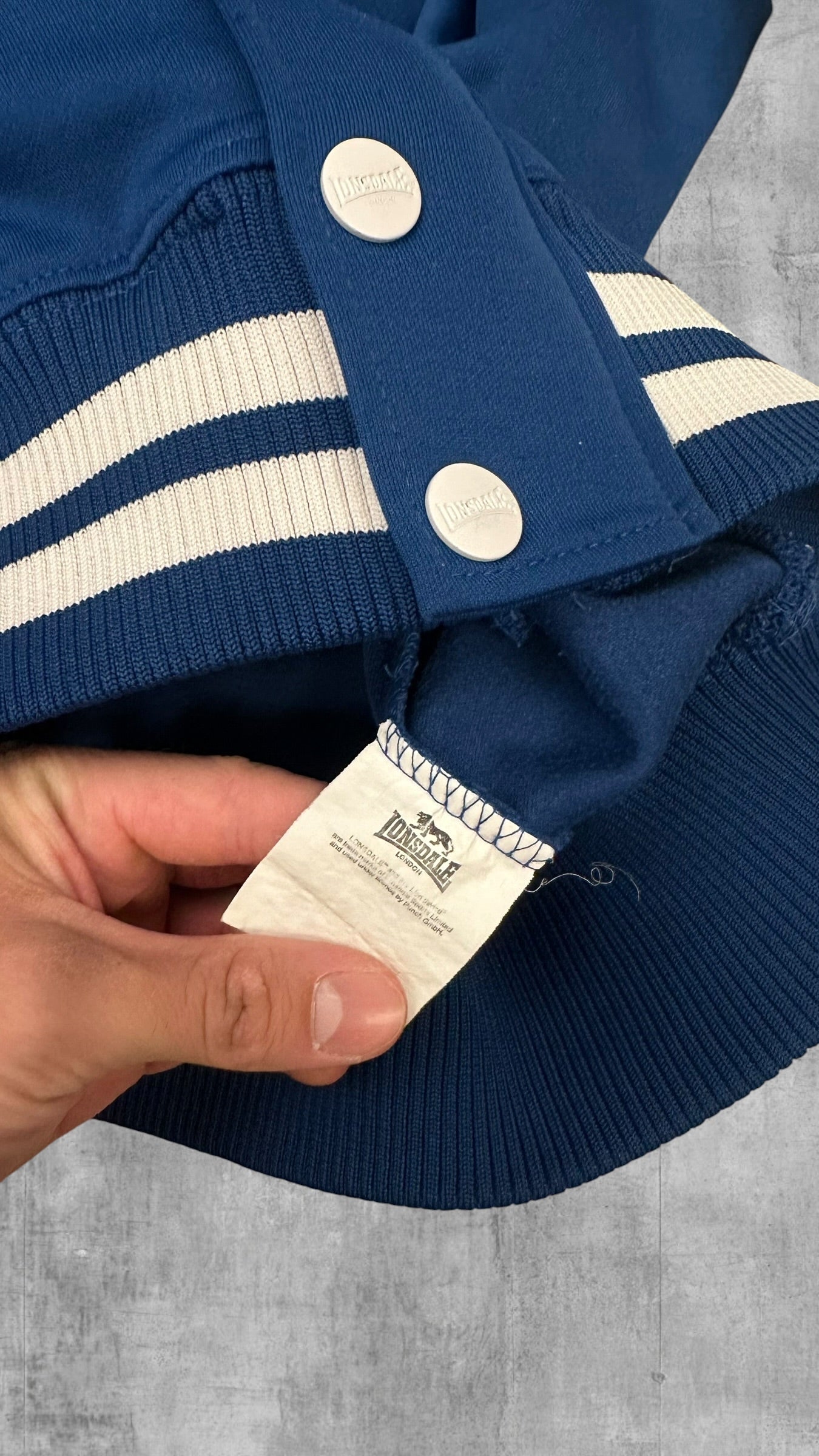 Lonsdale London Backprint Collage Jacke Blau Weiß L