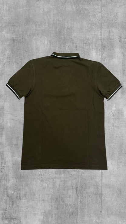 Fred Perry Polo Shirt Dunkelgrün Schwarz Weiß S