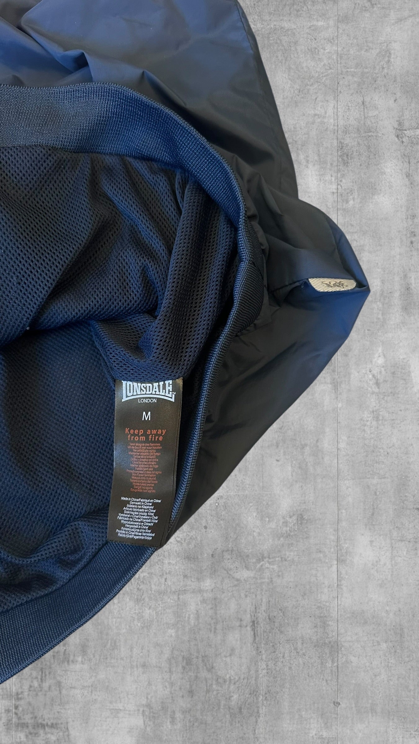 Lonsdale London Windbreaker Regenjacke Navy Blau Rot Weiß M