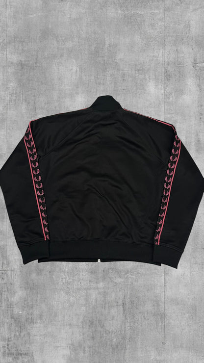 Fred Perry Vintage Trainingsjacke Taped Schwarz Pink S - M