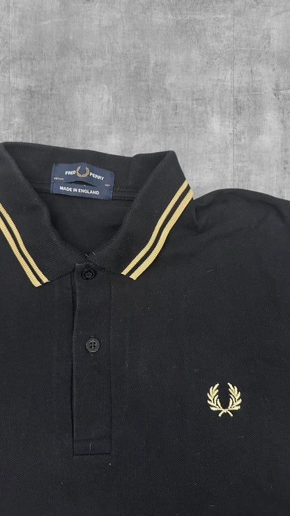 Fred Perry Polo Shirt Schwarz beige M