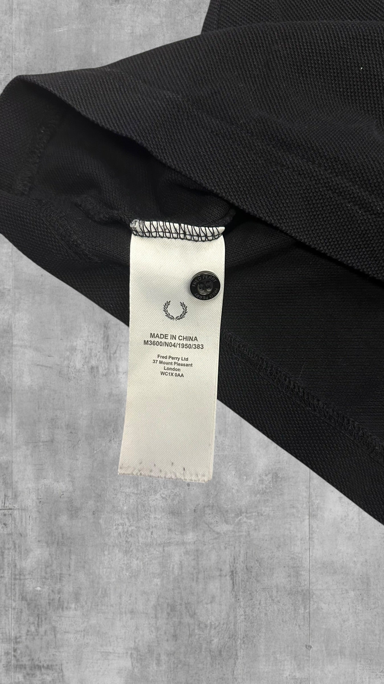Fred Perry Polo Shirt Schwarz Weinrot Gold S