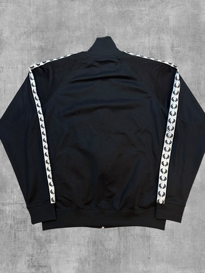 Fred Perry Trainingsjacke Taped Dunkelgrau Weiß Schwarz L