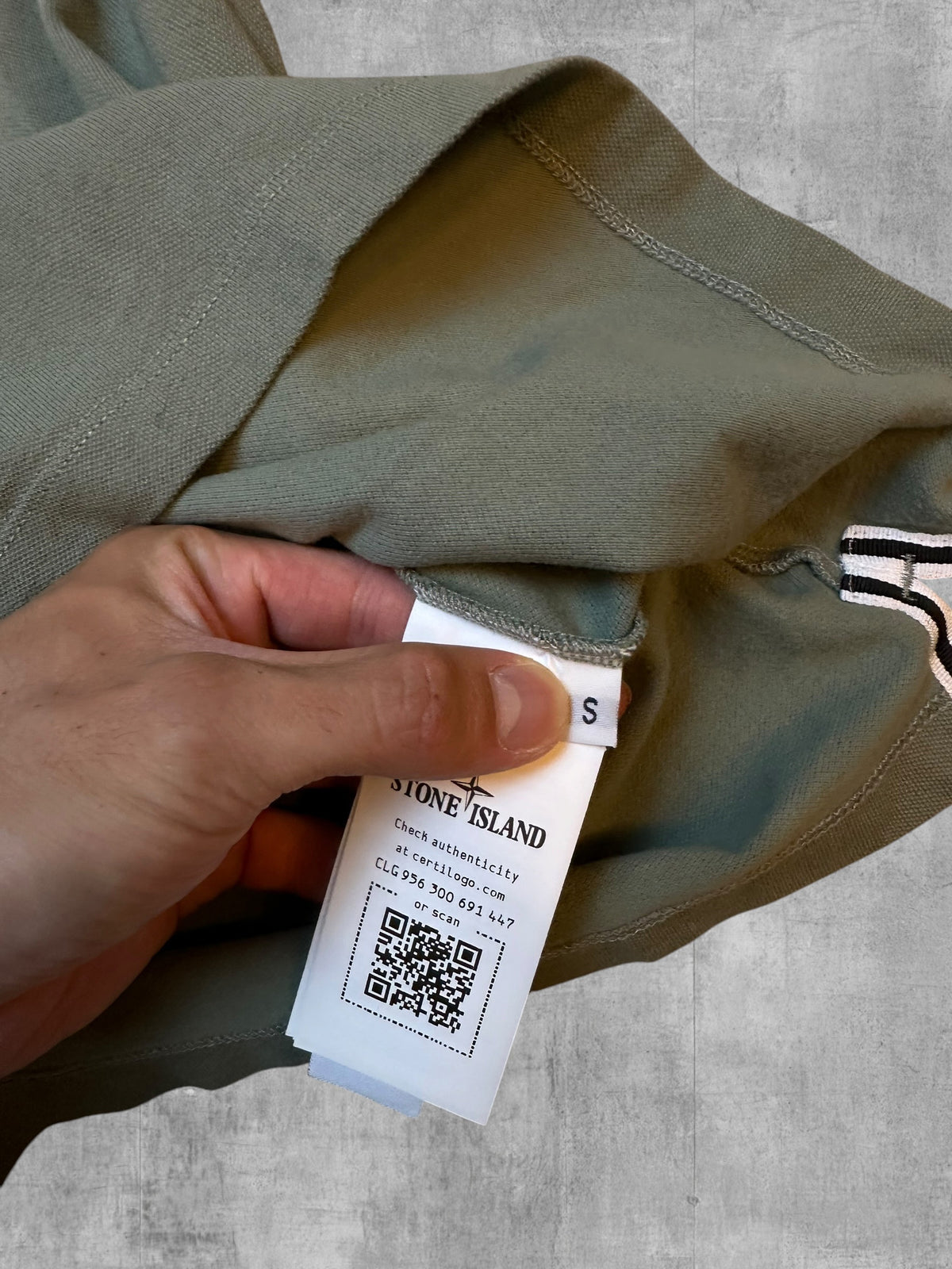 Stone Island Polo Shirt Khaki Grün Grau S Slim Fit