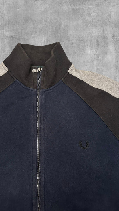 Fred Perry Trainingsjacke Navy Blau Schwarz Baumwolle XL