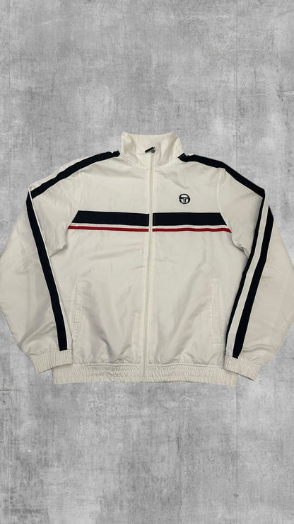 Sergio Tacchini taped Trainingsjacke Windbreaker Backprint Weiß XL
