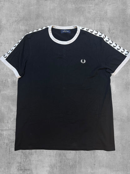 Fred Perry T-shirt Taped Schwarz Weiß L
