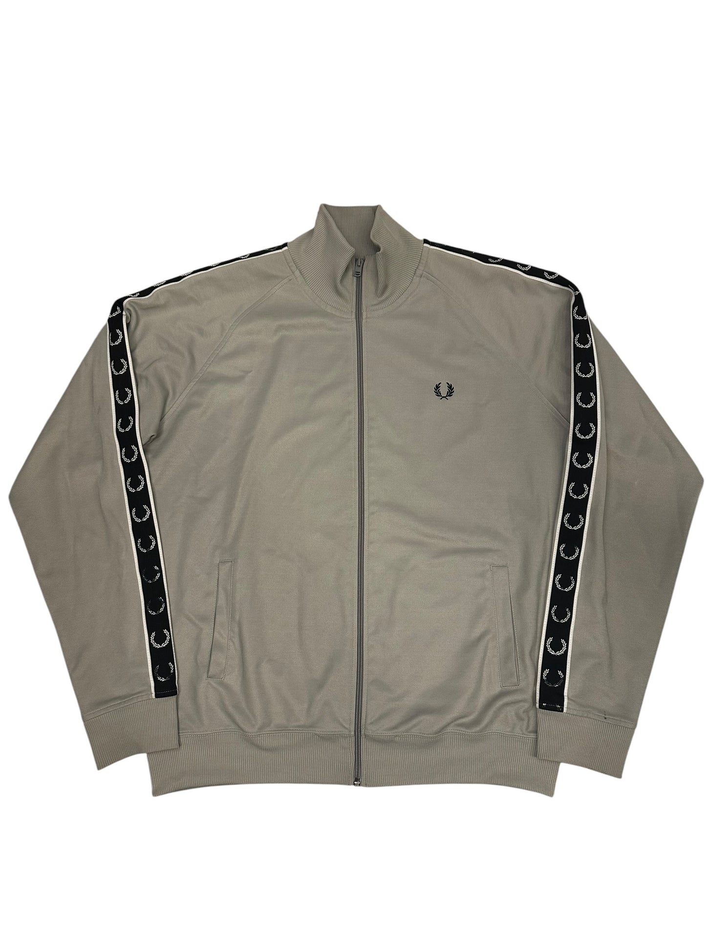 Fred Perry Trainingsjacke Taped Grau Khaki Schwarz XL
