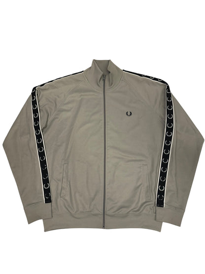 Fred Perry Trainingsjacke Taped Grau Khaki Schwarz XL