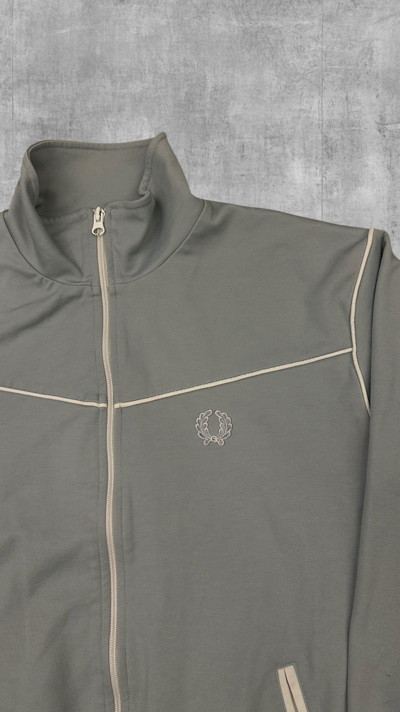 Fred Perry Vintage Trainingsjacke Babyblau Weiß M