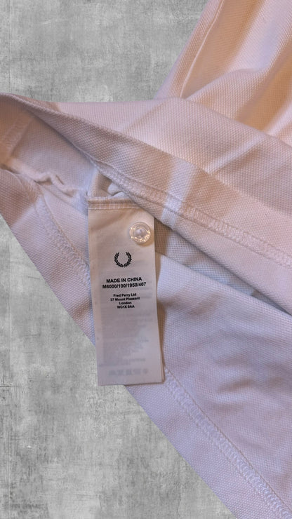 Fred Perry Polo Shirt Weiß Schwarz M