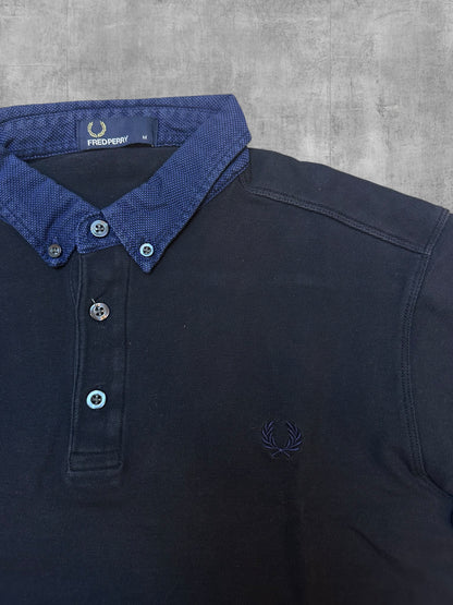 Fred Perry Polo Shirt Black Blue M