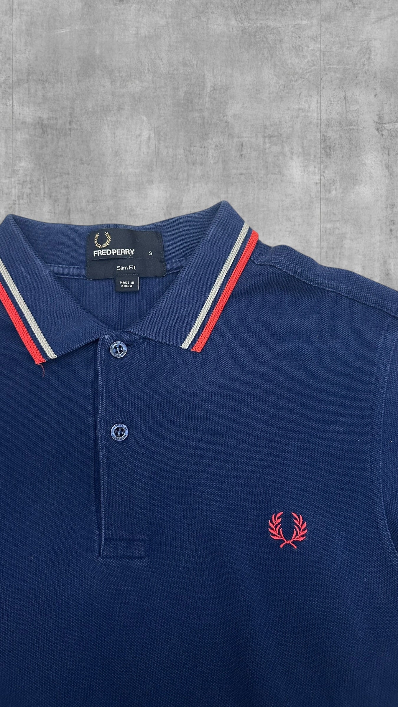 Fred Perry Polo Shirt Navy Blau S Slim Fit