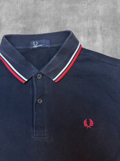Fred Perry Polo Shirt Schwarz Rot Weiß L
