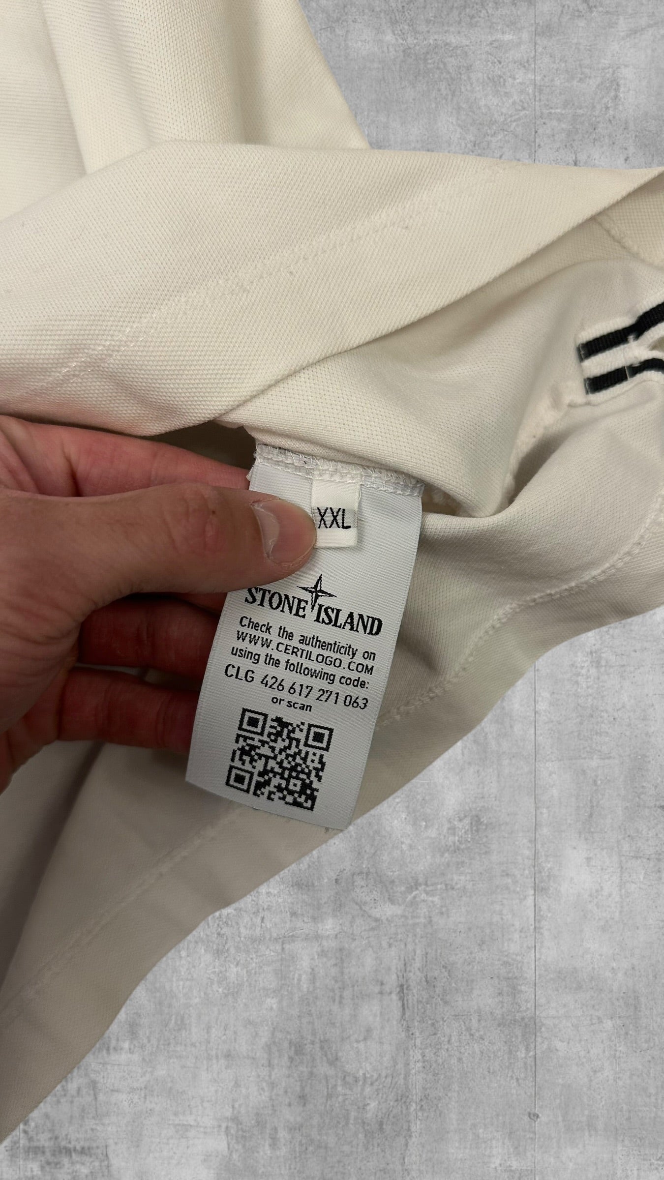 Stone Island Polo Shirt Weiß Schwarz XL