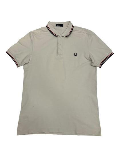 Fred Perry Polo Shirt Weiß Schwarz Rot M