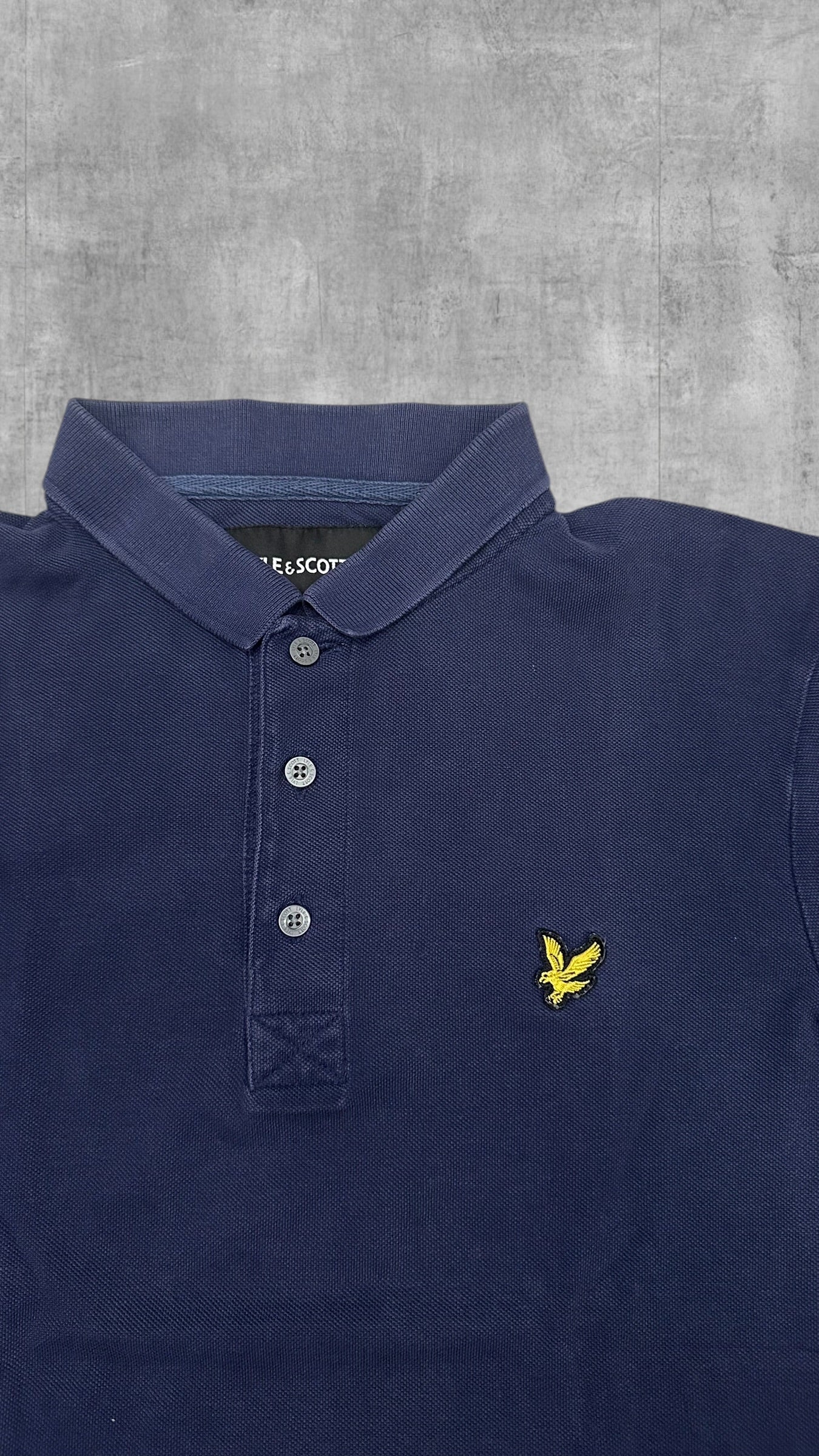 Lyle & Scott Langarm Polo Shirt Navy Blau S