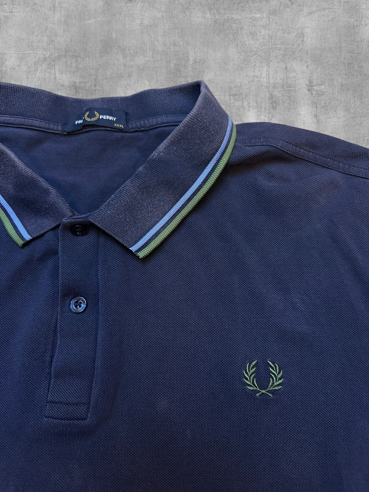 Fred Perry Polo Shirt Navy Blau Khaki 3XL