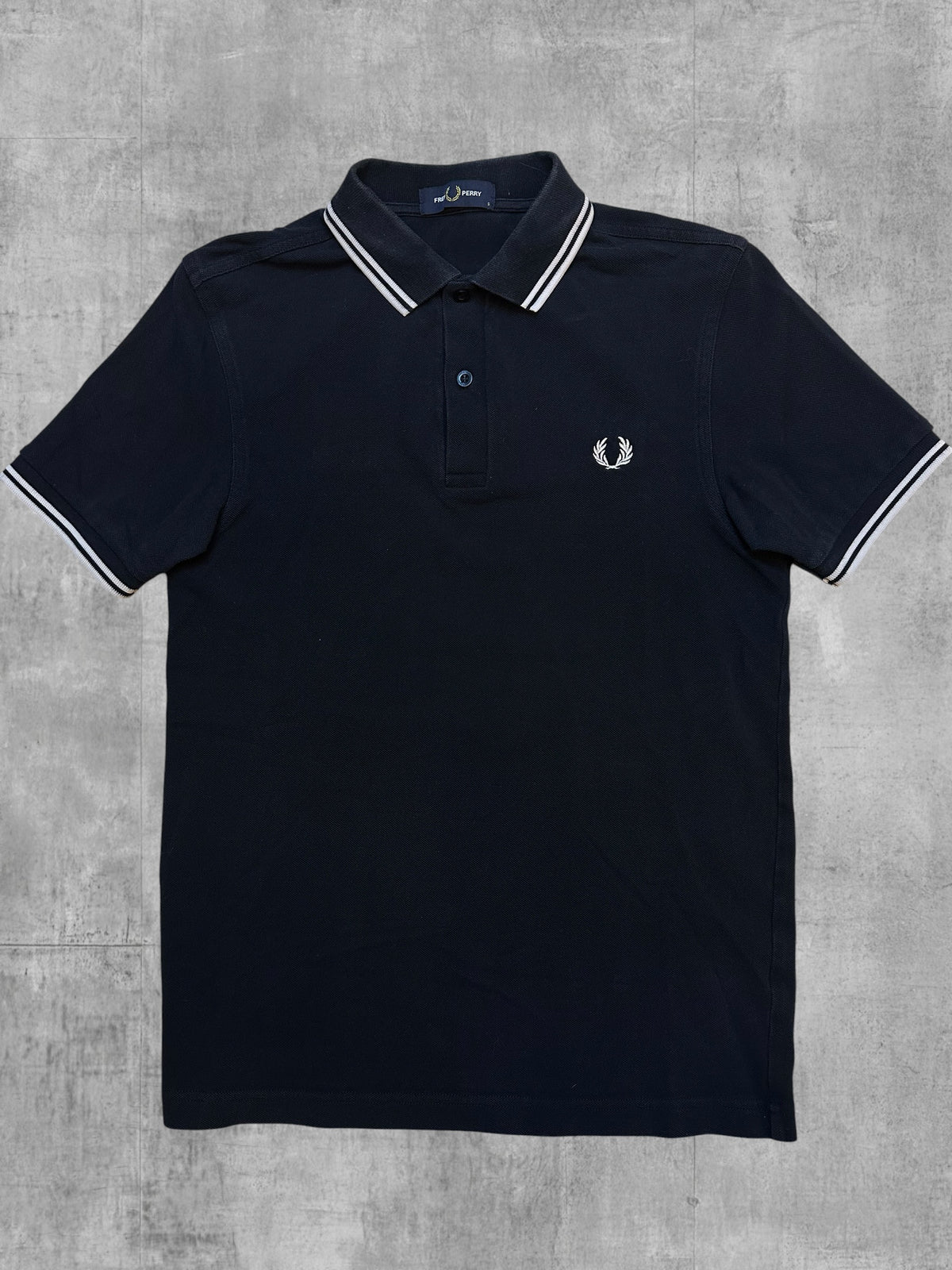 Fred Perry Polo Shirt Schwarz Weiß S