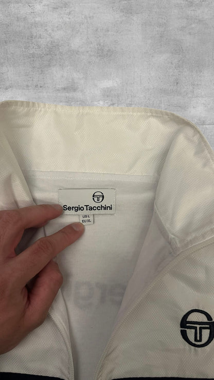 Sergio Tacchini taped Trainingsjacke Windbreaker Backprint Weiß XL