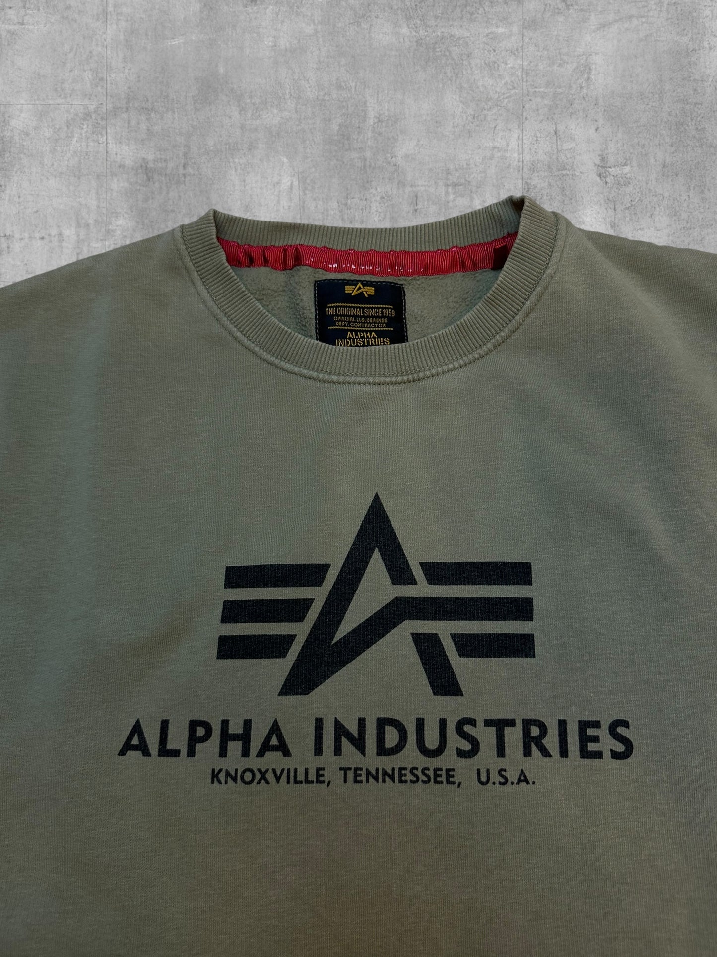 Alpha Industries Sweatshirt Khaki Schwarz L