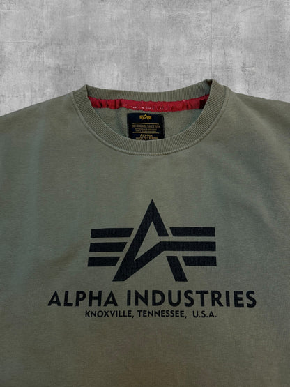 Alpha Industries Sweatshirt Khaki Schwarz L
