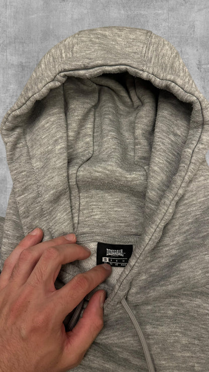 Lonsdale London Hoodie Pullover Grau Schwarz S