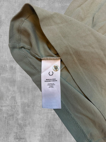 Fred Perry Polo Shirt Graugrün Schwarz L