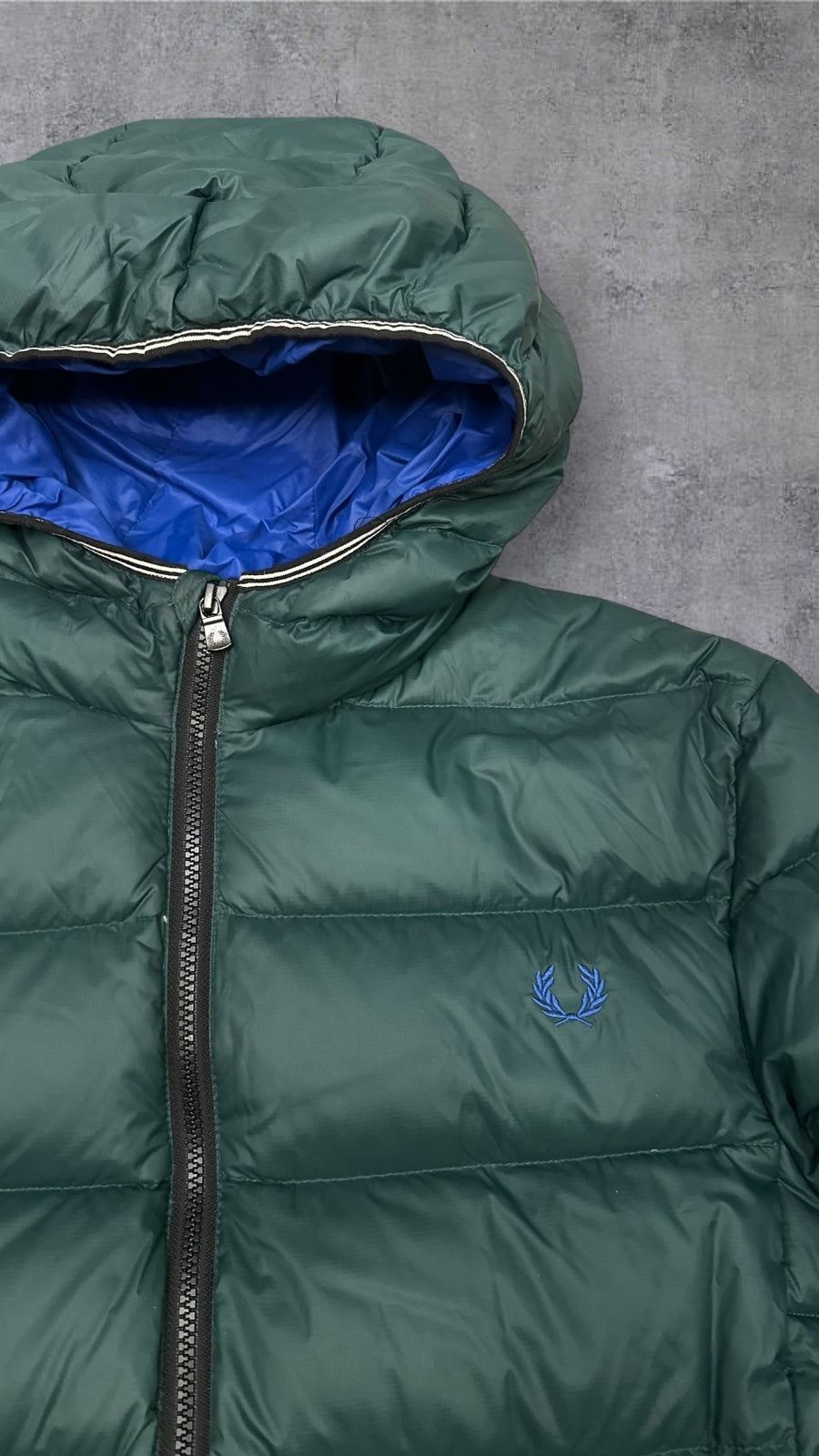 Fred Perry Pufferjacke Daunenjacke Dunkelgrün XL