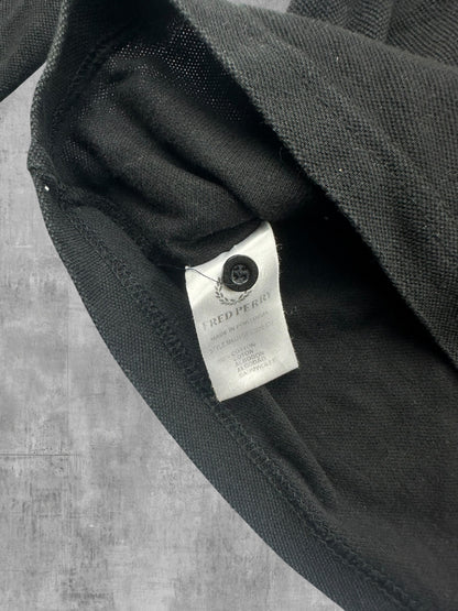Fred Perry Langarm Polo Shirt Schwarz Gelb S