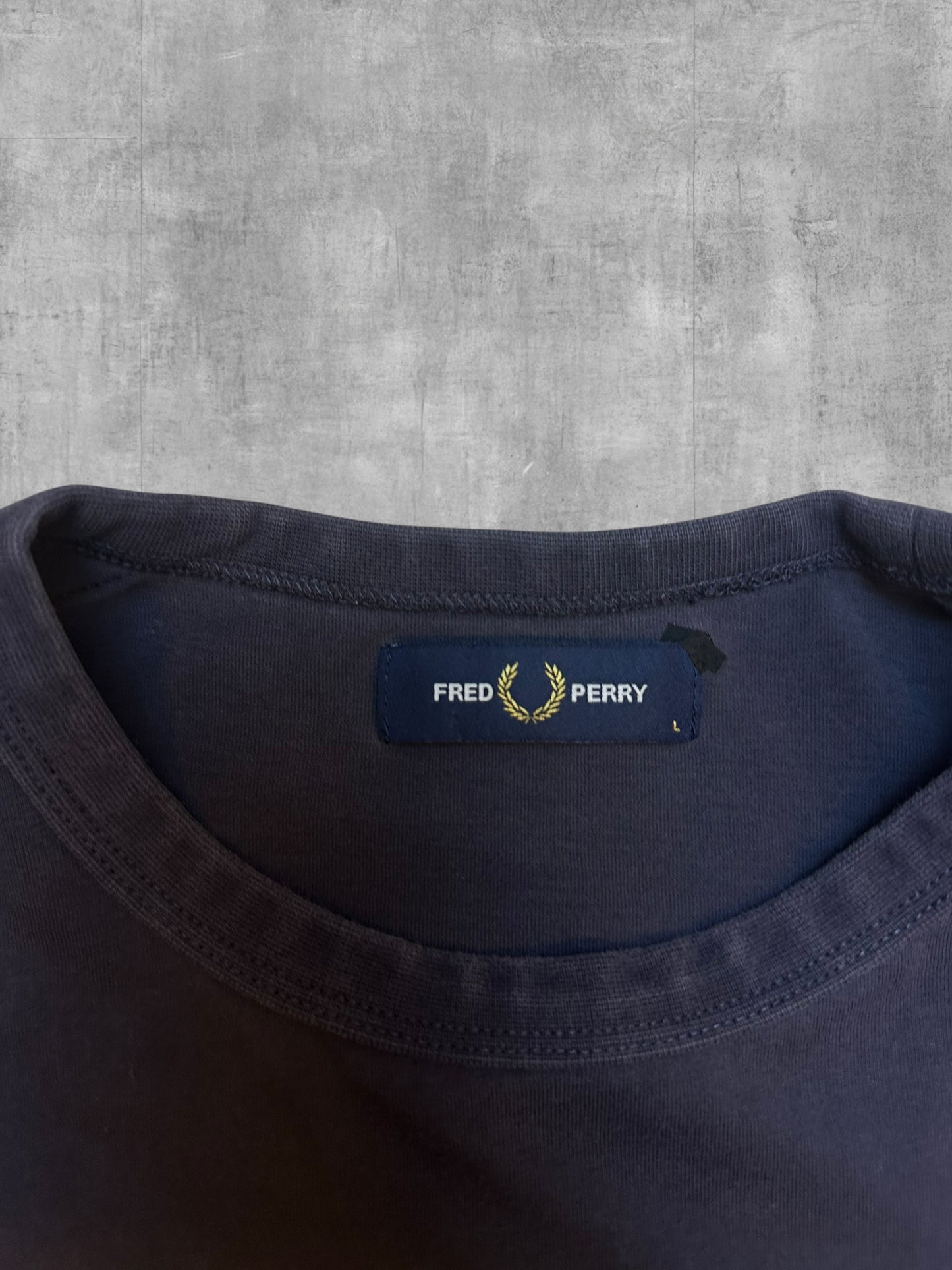 Fred Perry T-shirt Taped Navy Blau Weiß L