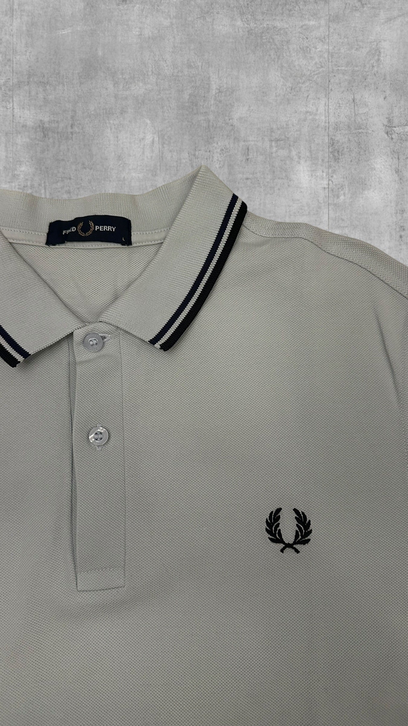 Fred Perry Polo Shirt Weiß Türkis L